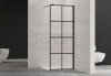 INVENA Kabina walk-in szkło - geometryczna kratka profil czarny 120 x 200 AK-32-127-S 